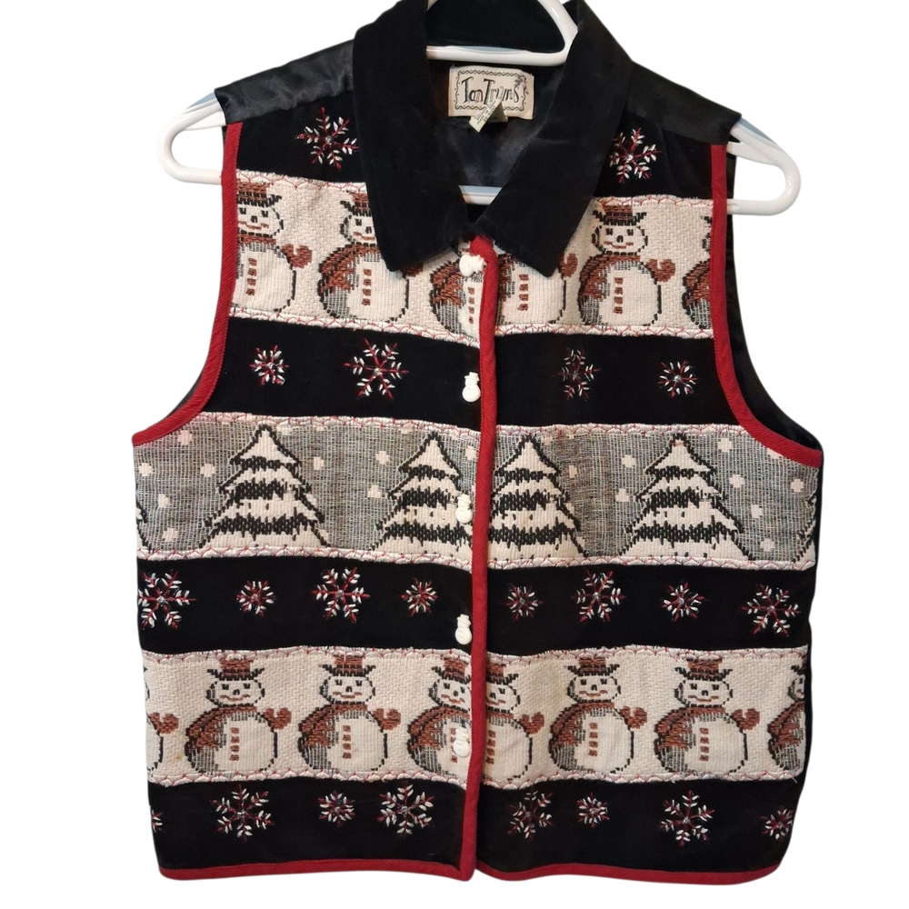 Tantrums Snowman and Tree Knit Vest